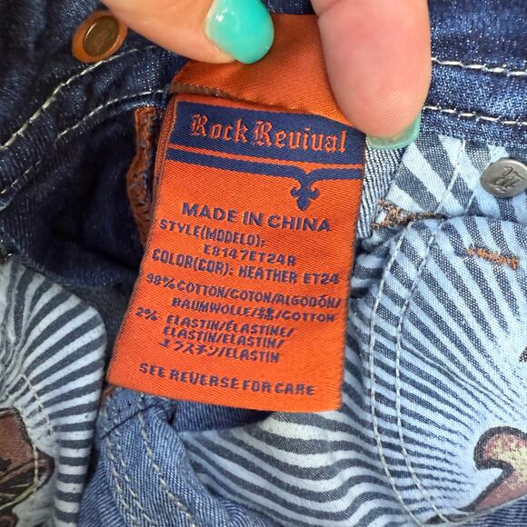 Rock Revival Dark Blue Straight Leg Jeans - Picture 9 of 10